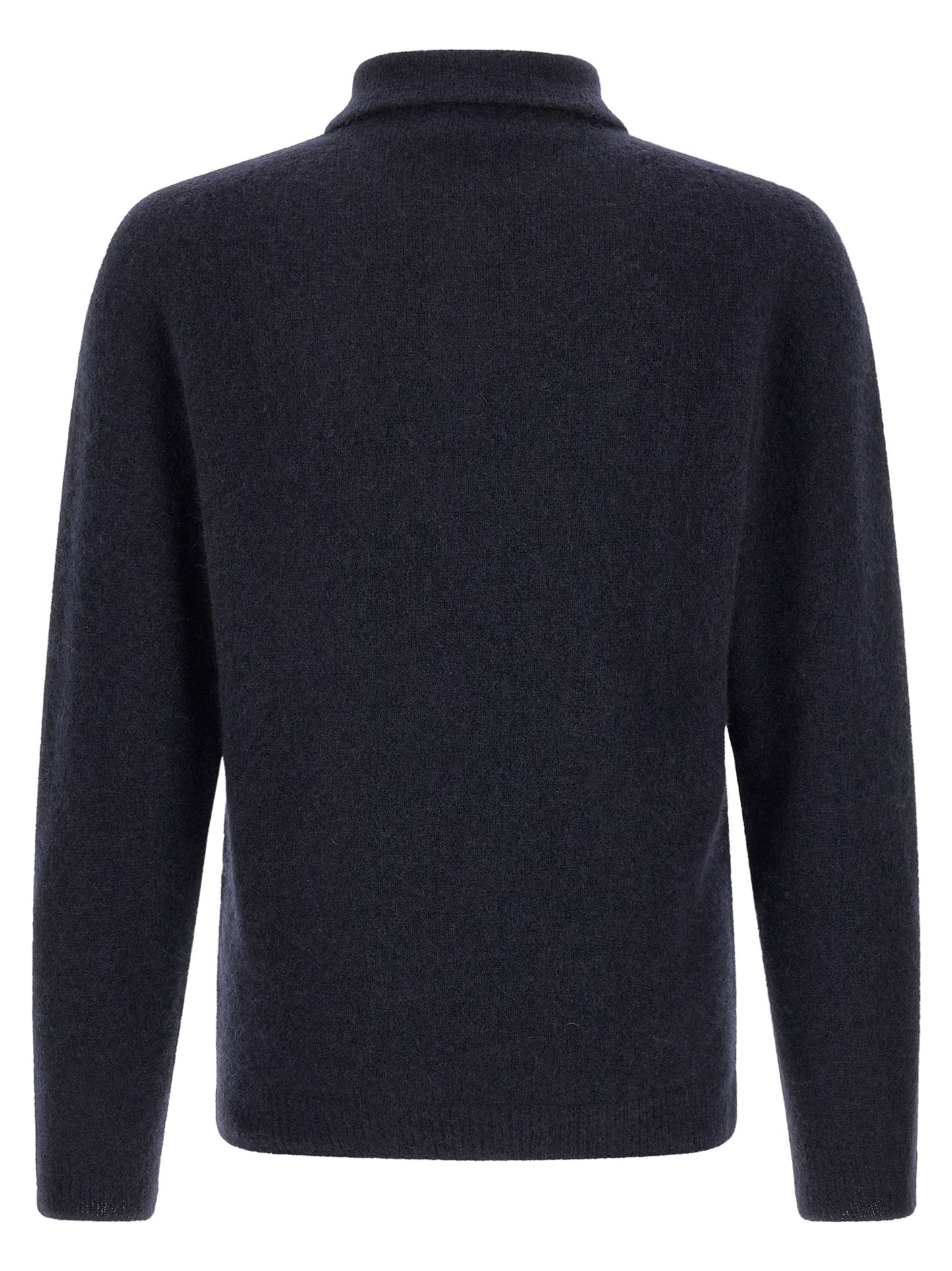Polo Shirt by Roberto Collina for men in silk cashmere & polyester navy features a eye catching silhouette, showcasing a refined and for a eye catching finish.