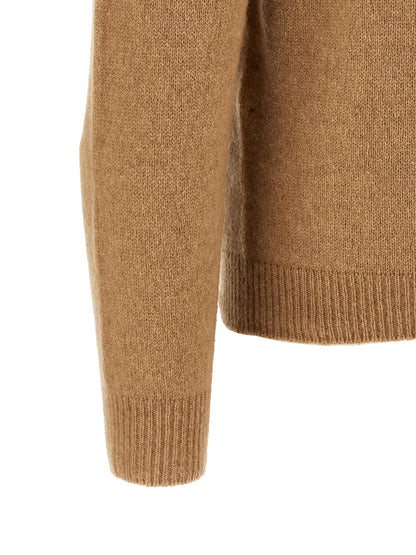 Hooded Cardigan by Roberto Collina for men in polyamide wool beige & camel showcases a captivating silhouette, artfully detailed with a captivating and hooded neckline for a truly sophisticated captivating look.