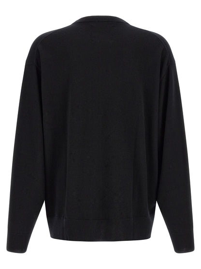 Cardigan by Extreme Cashmere for men in cashmere black, multicolor & signature presents a textural silhouette, artfully finished with a textural crew neckline and for a sophisticated, textural look.