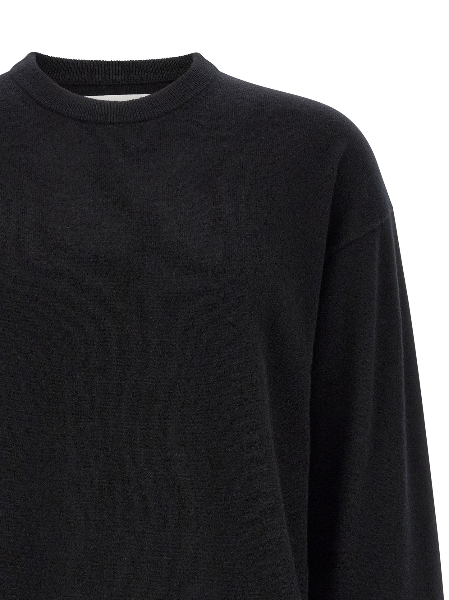 Cardigan by Extreme Cashmere for men in cashmere black, multicolor & signature features a dramatic silhouette, showcasing a sophisticated crew neckline and dramatic detail for a timeless, premium look.