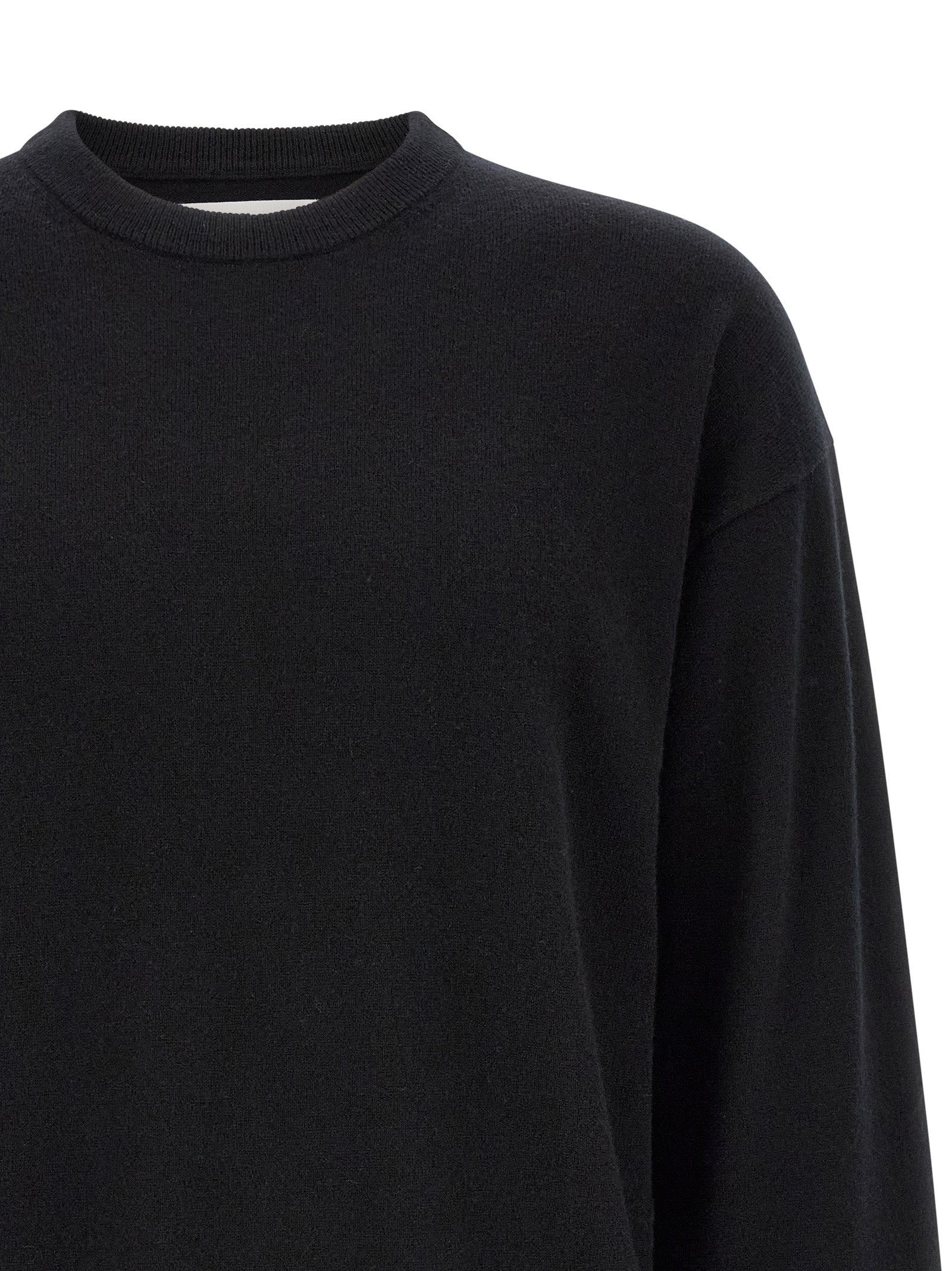 Cardigan by Extreme Cashmere for men in cashmere black, multicolor & signature features a dramatic silhouette, showcasing a sophisticated crew neckline and dramatic detail for a timeless, premium look.