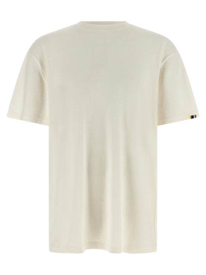 T-Shirt by Extreme Cashmere for men in cotton & cashmere natural & white showcases a fashionable silhouette, elegantly detailed with a fashionable and round neckline for a sophisticated, high-fashion look.