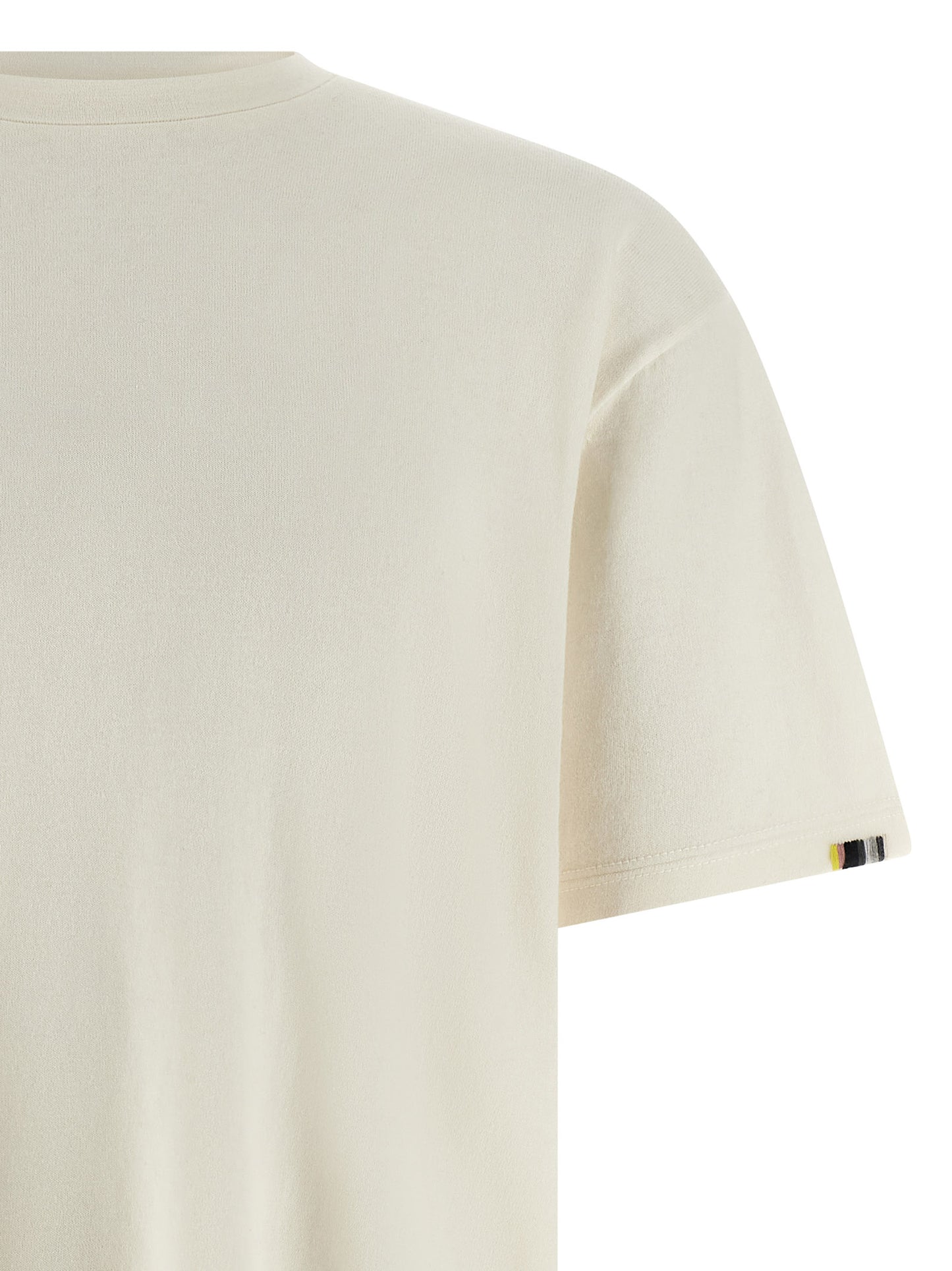 T-Shirt by Extreme Cashmere for men in cotton & cashmere natural & white features a plush silhouette, showcasing a sophisticated round neckline and for a truly plush finish.