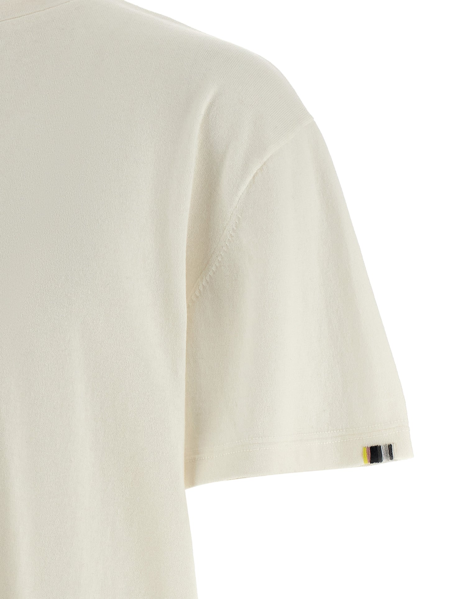 T-Shirt by Extreme Cashmere for men in cotton & cashmere natural & white features an edgy silhouette, meticulously detailed with a sophisticated and for a truly edgy finish.