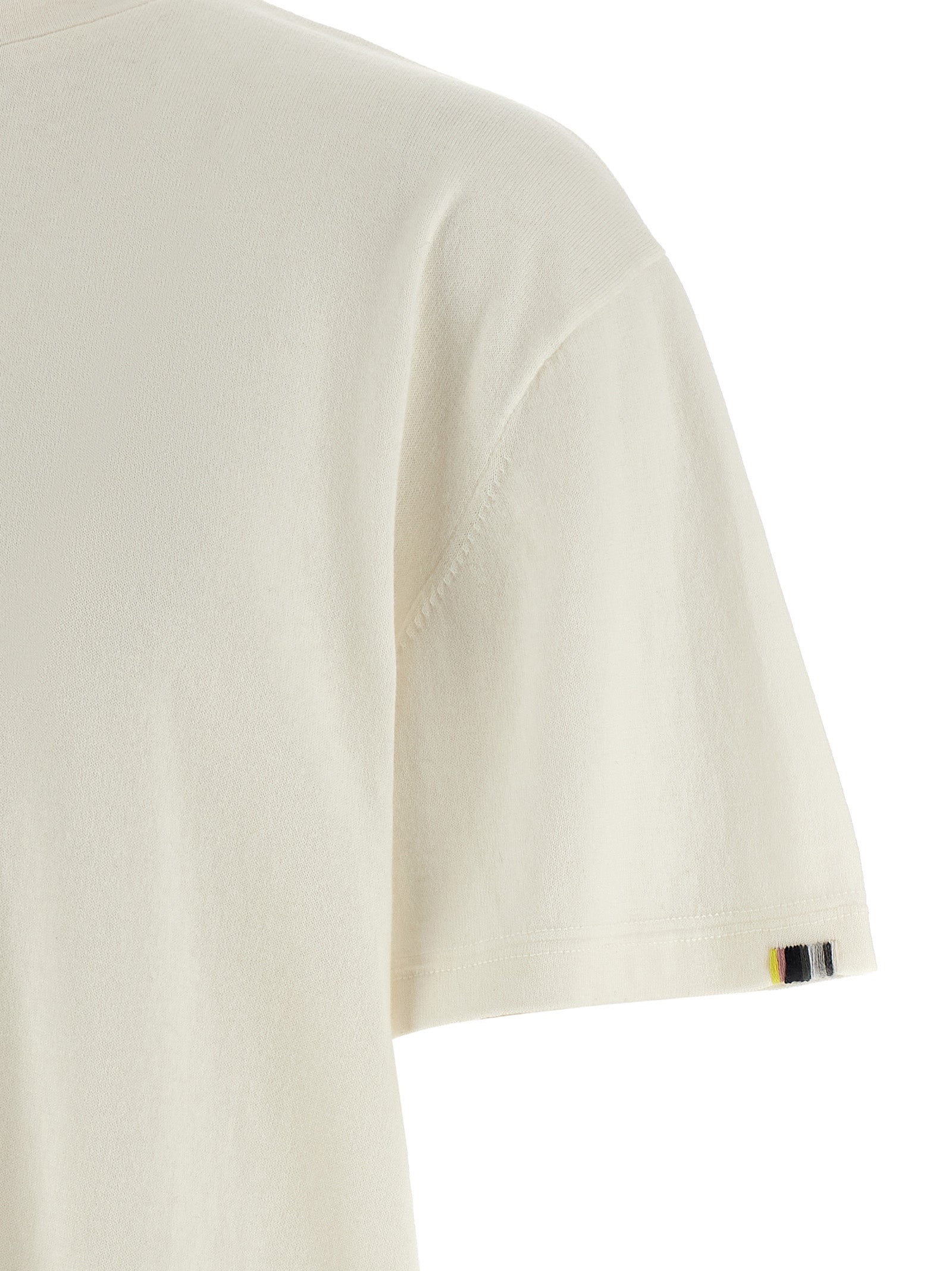 T-Shirt by Extreme Cashmere for men in cotton & cashmere natural & white features an edgy silhouette, meticulously detailed with a sophisticated and for a truly edgy finish.