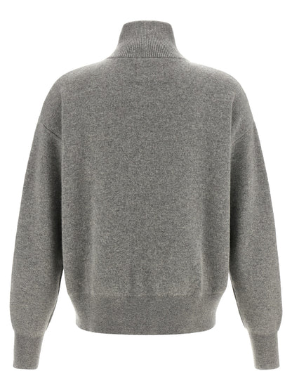 Cardigan by Extreme Cashmere for men in cashmere gray & striped features an crisp silhouette, showcasing a sophisticated high-neck neckline and detail for a truly crisp finish.