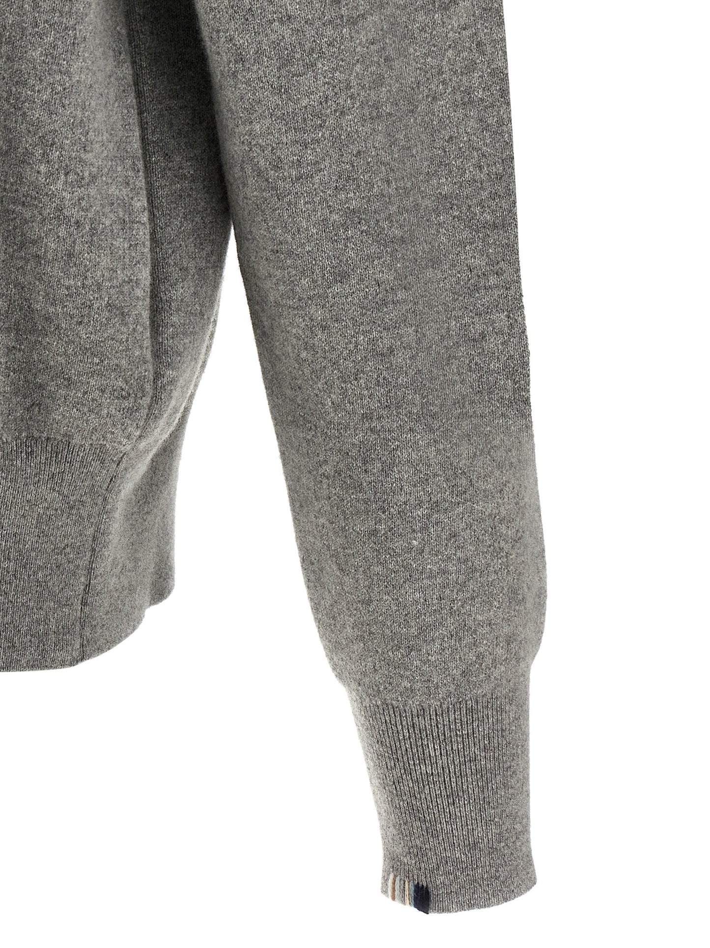 Cardigan by Extreme Cashmere for men in cashmere gray & striped presents a textural silhouette, artfully finished with a textural and for a sophisticated, textural look.