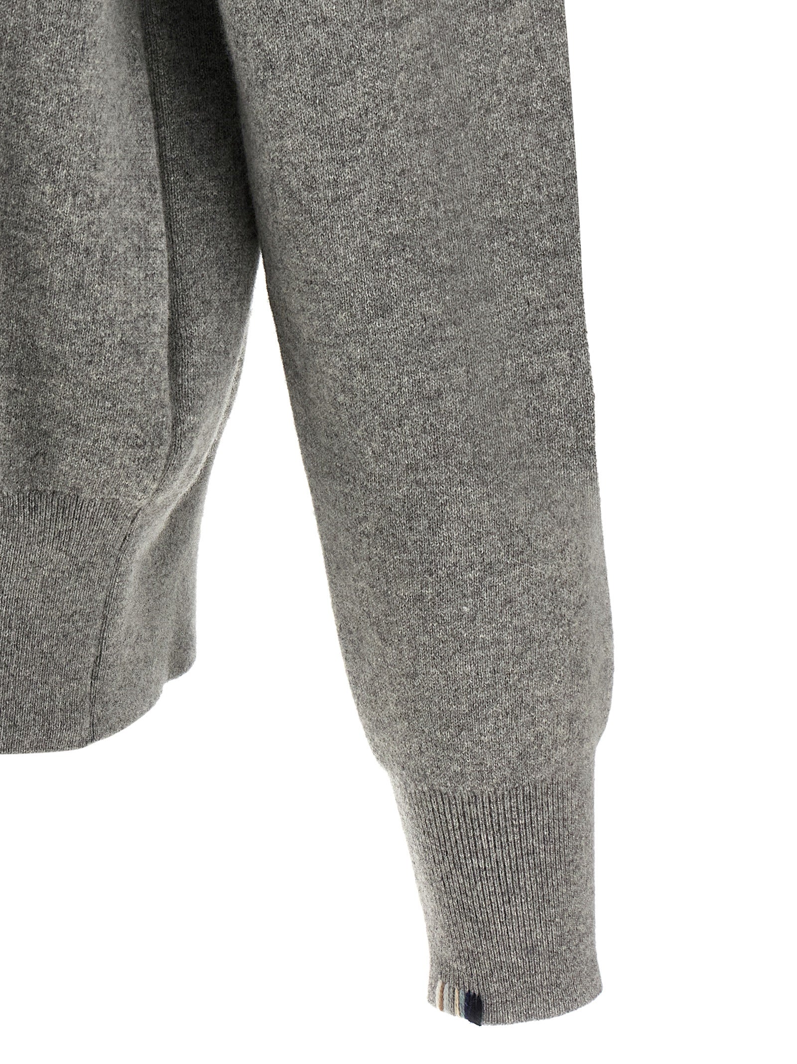 Cardigan by Extreme Cashmere for men in cashmere gray & striped presents a textural silhouette, artfully finished with a textural and for a sophisticated, textural look.