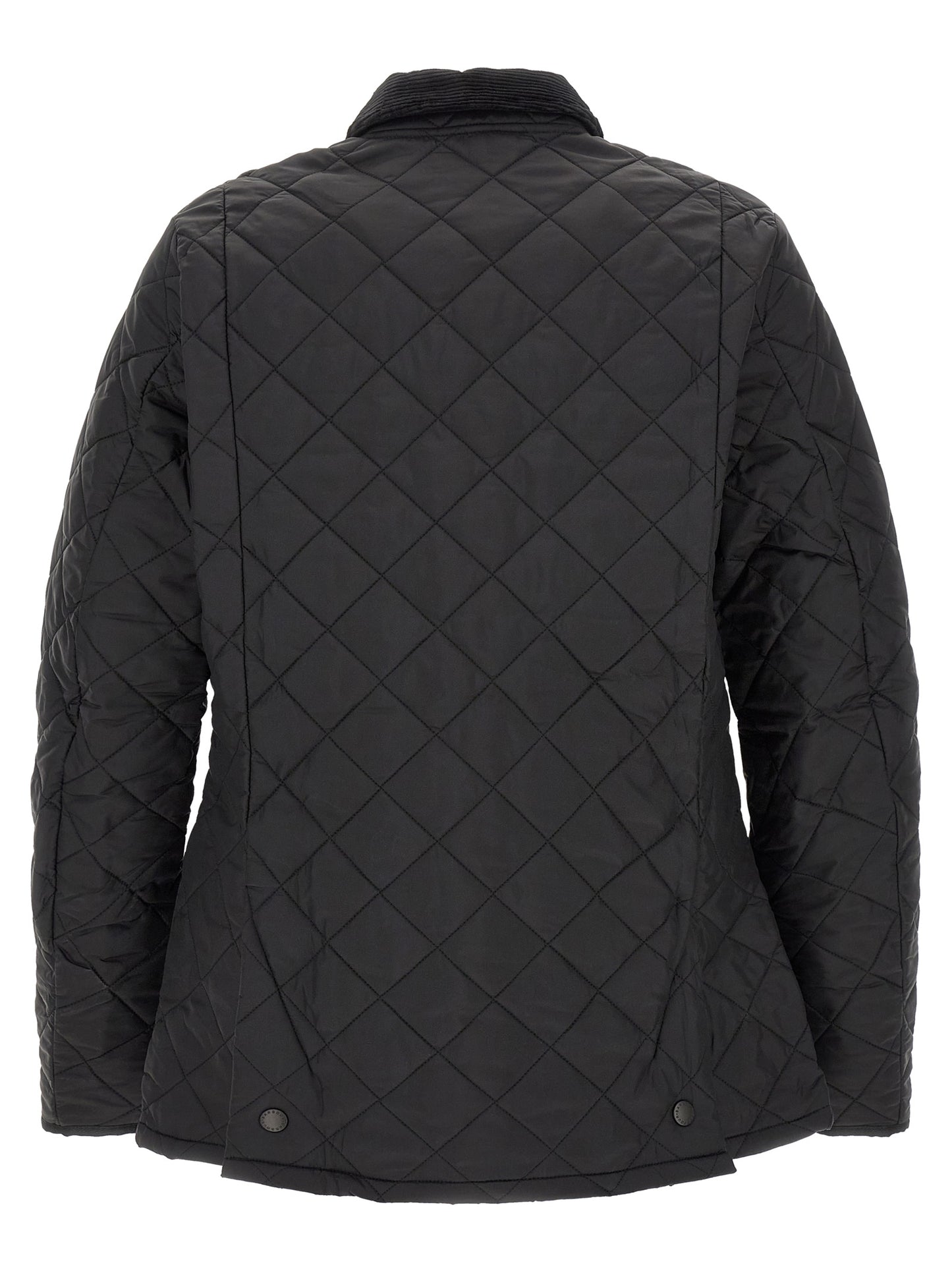 Jacket by Barbour for men in nylon corduroy black features a smart silhouette, perfectly accentuated by its unique and functional pockets for a smart finish.