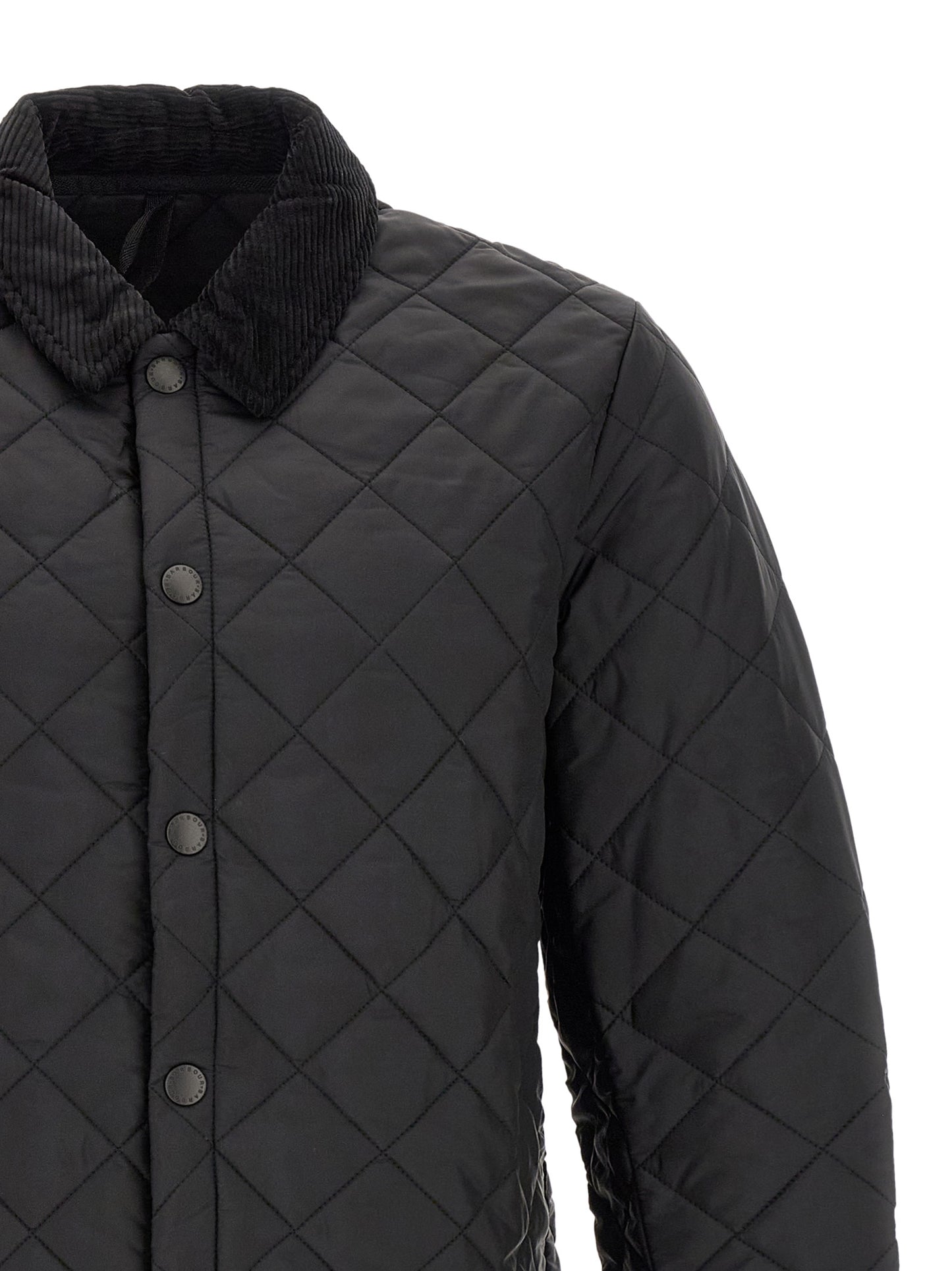 This Jacket by Barbour for men in nylon corduroy black showcases a magnificent silhouette, meticulously crafted with a distinctive and functional pockets for a magnificent finish.