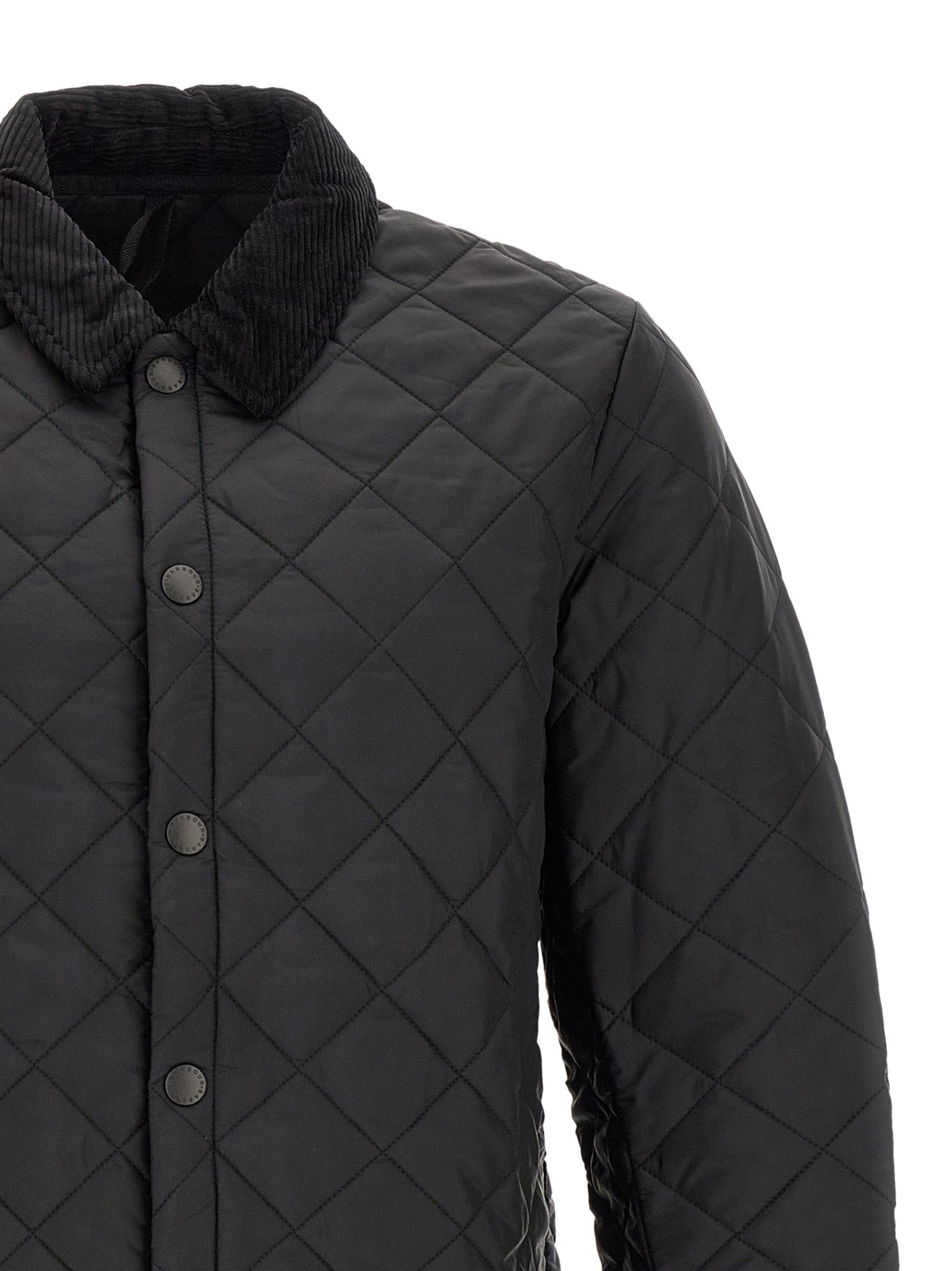 This Jacket by Barbour for men in nylon corduroy black showcases a magnificent silhouette, meticulously crafted with a distinctive and functional pockets for a magnificent finish.