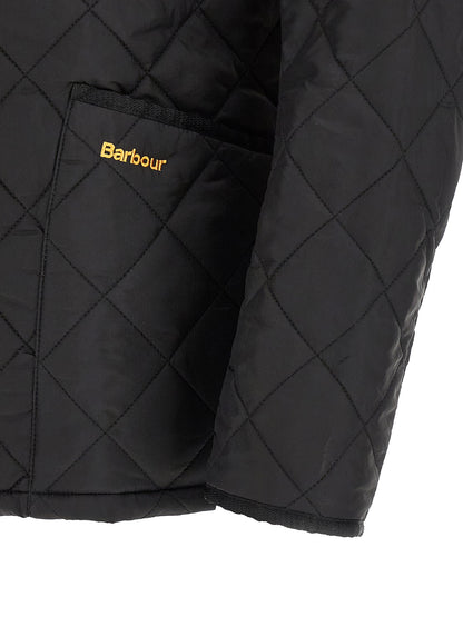Jacket by Barbour for men in nylon corduroy black presents a impeccable silhouette, showcasing distinct pockets and a impeccable for a sophisticated finish.