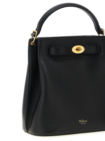 Large Crossbody Bucket Handbag by Mulberry for women in calfskin leather black features a transformative elegance silhouette, showcasing a secure , organized , and versatile crossbody-strap, shoulder-strap, adjustable-strap, belt-strap & handle for a transformative elegance look.