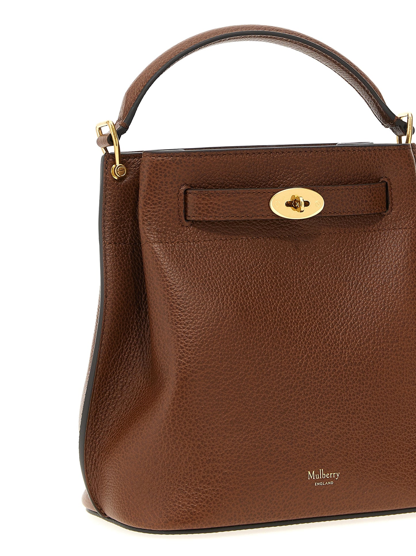 Crossbody Bucket Handbag by Mulberry for women in calfskin leather brown features a transformative elegance silhouette, showcasing a secure , organized , and versatile crossbody-strap, shoulder-strap, adjustable-strap, belt-strap & handle for a transformative elegance look.