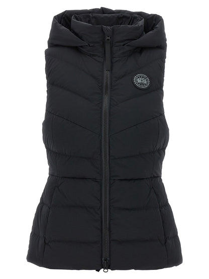Hooded Vest by Canada Goose for women in polyamide & goose-down black features an contemporary silhouette, showcasing refined pockets, hooded & insulated and a contemporary hooded neckline for a sophisticated layered look.