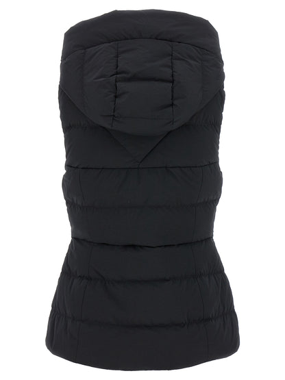 Hooded Vest by Canada Goose for women in polyamide & goose-down black features a enviable silhouette, elegantly detailed with a enviable hooded neckline and functional pockets, hooded & insulated for a enviable finish.