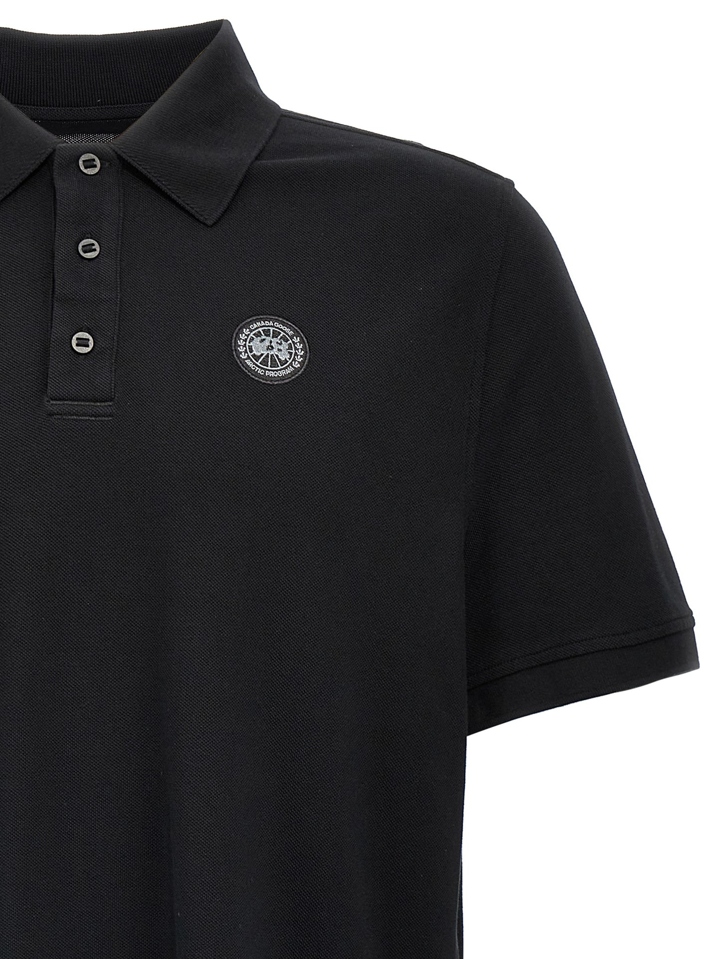 Polo Shirt by Canada Goose for men in cotton black & signature presents a crisp silhouette, artfully detailed with a crisp and crisp .
