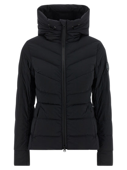 Hooded Puffer Jacket by Canada Goose for women in polyamide & feathers black features an on trend silhouette, showcasing refined pockets, hooded & insulated and a sophisticated hooded high-neck neckline for a truly on trend finish.