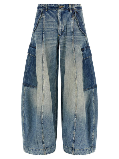 Cargo Pants by R13 for women in denim cotton blue features an tailored wide & oversized with a and long, creating a tailored utilitarian silhouette.