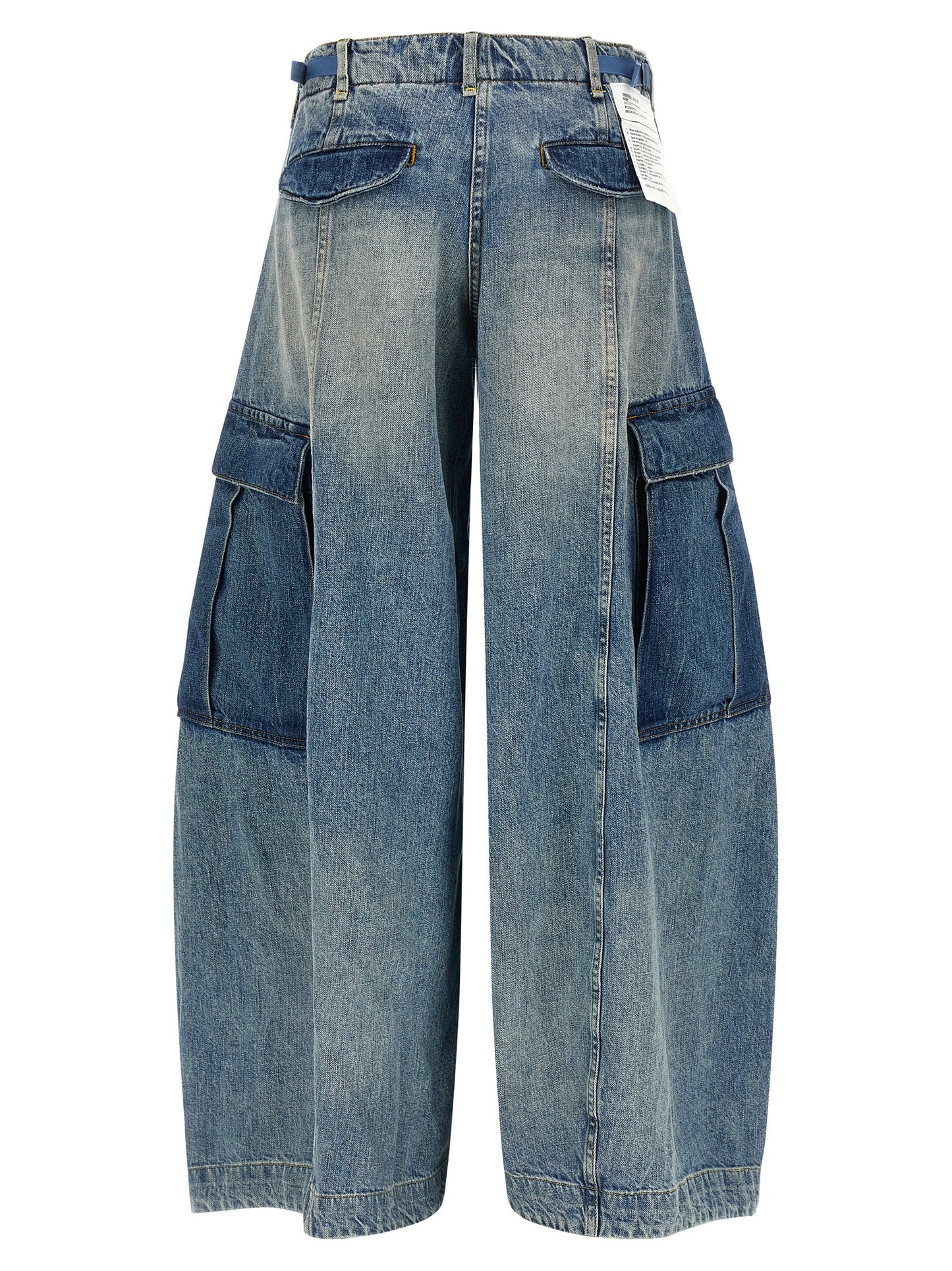 Cargo Pants by R13 for women in denim cotton blue presents a on trend silhouette, artfully finished with a on trend wide & oversized, long, and for a sophisticated look.