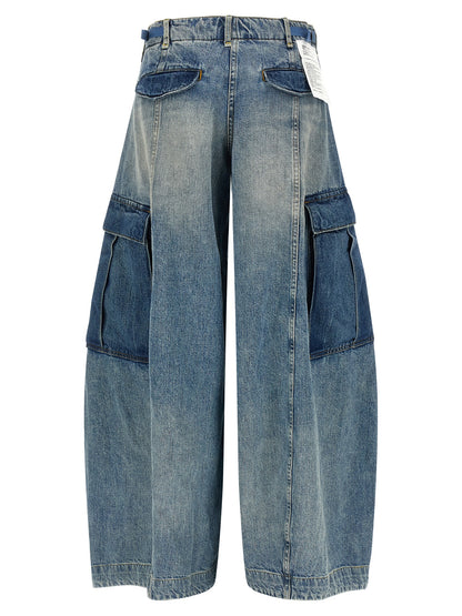 Cargo Pants by R13 for women in denim cotton blue presents a on trend silhouette, artfully finished with a on trend wide & oversized, long, and for a sophisticated look.