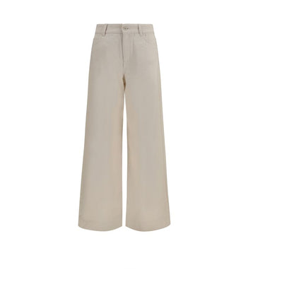Trousers by Max Mara for women in denim cotton white features a tailored silhouette with a tailored regular-fit & wide, defined by its long and a sophisticated .