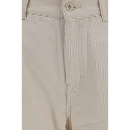 Trousers by Max Mara for women in denim cotton white features a artisanal silhouette, showcasing a sophisticated regular-fit & wide with a long and for a artisanal finish.