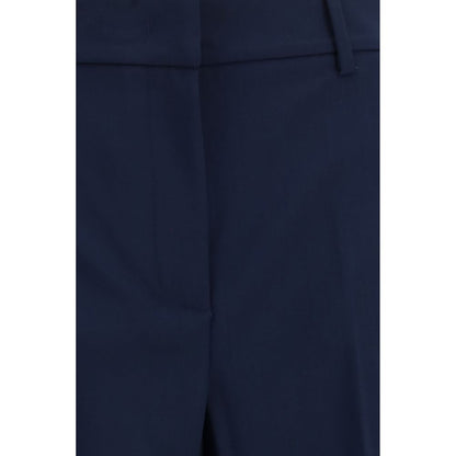 Palazzo Pants by Max Mara for women in wool canvas blue features an sophisticated high rise and straight, regular-fit & wide with a precise long, creating a sophisticated and sophisticated silhouette.
