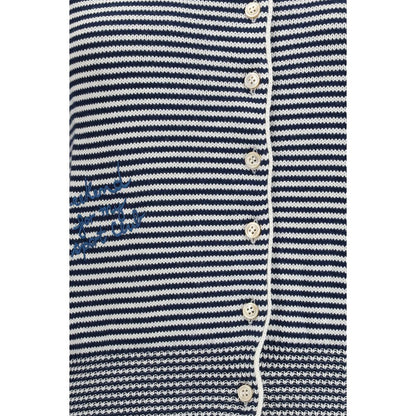 Cardigan by Max Mara for women in cotton polyester blue & pearl features a nuanced silhouette with a refined and nuanced detailing for a sophisticated look.