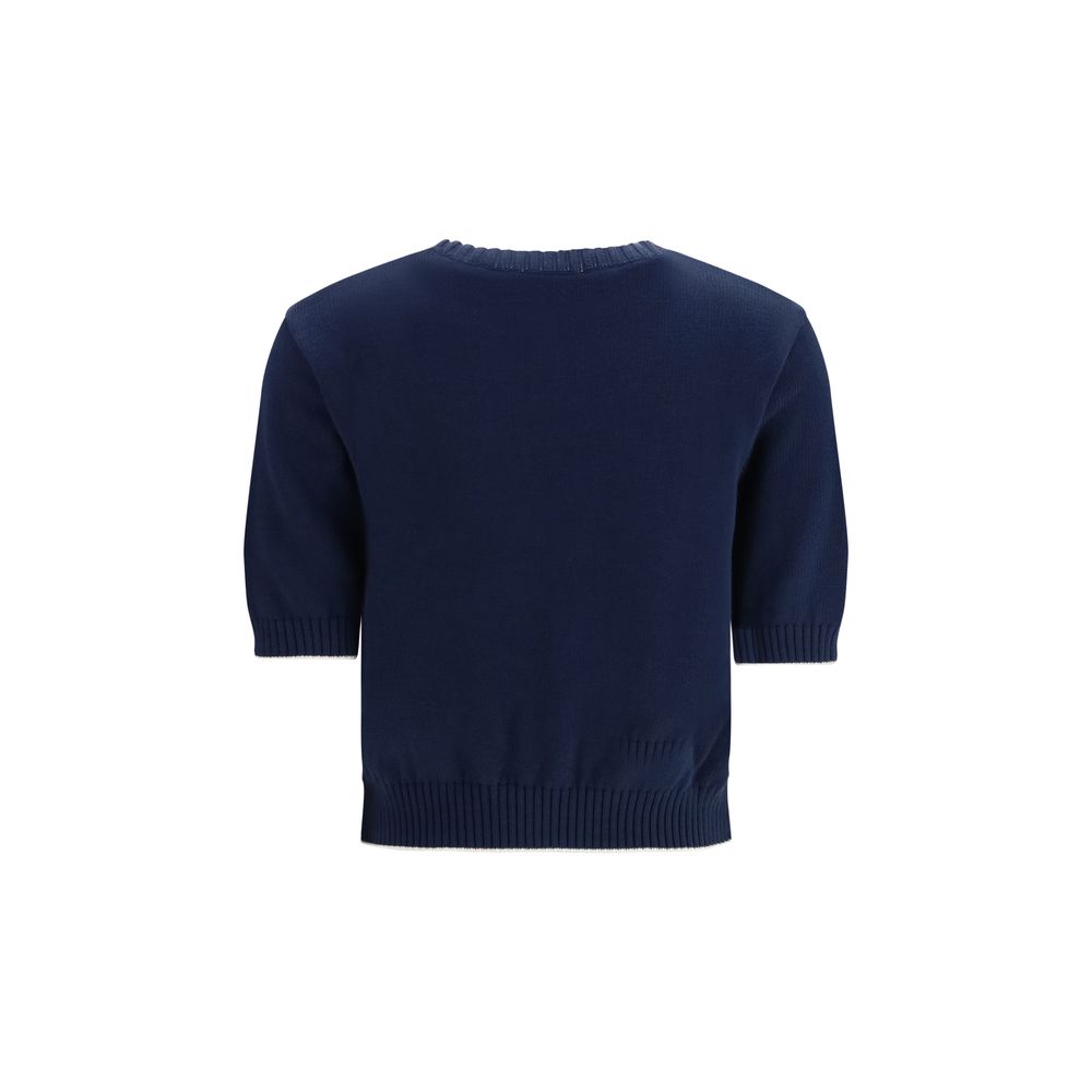 Sweatshirt by Max Mara for women in cotton polyester blue features an magnificent silhouette, showcasing a sophisticated crew neckline and detail for a truly magnificent finish.