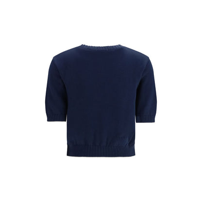 Sweatshirt by Max Mara for women in cotton polyester blue features an magnificent silhouette, showcasing a sophisticated crew neckline and detail for a truly magnificent finish.