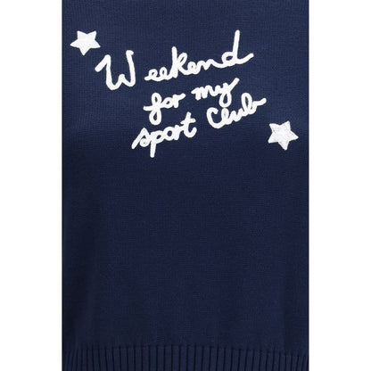 Sweatshirt by Max Mara for women in cotton polyester blue presents a smart casual silhouette, featuring a smart casual and for a sophisticated look.