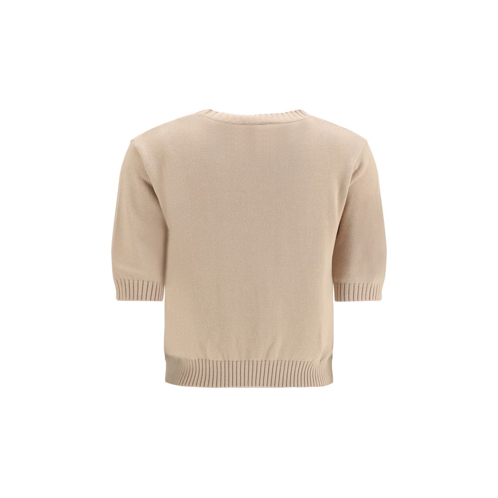 Sweatshirt by Max Mara for women in cotton polyester beige features an exquisite silhouette, showcasing and crew neckline details for a exquisite look.