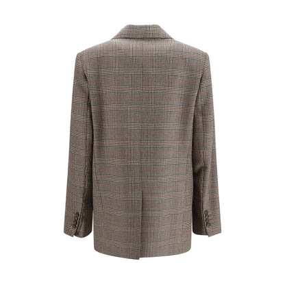 Blazer by Max Mara for women in wool brown, patterned & checked showcases a polished silhouette, highlighted by a refined single-breasted neckline and polished for a sophisticated finish.