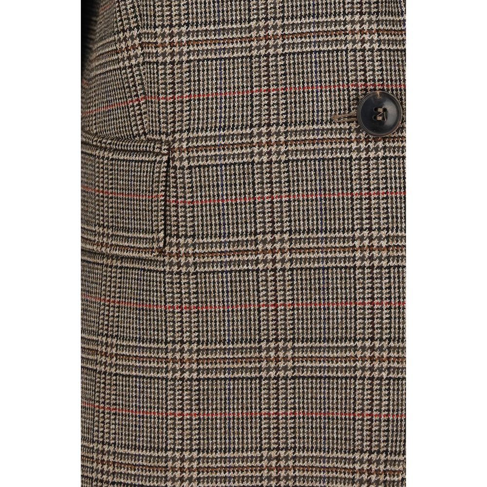 Blazer by Max Mara for women in wool brown, patterned & checked showcases a polished silhouette, highlighted by a refined and polished for a sophisticated finish.