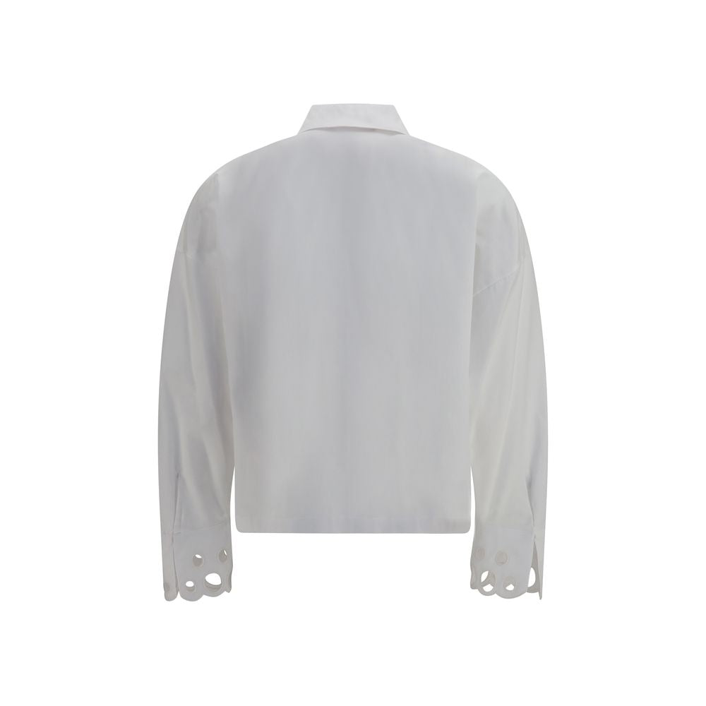 Dress Shirt by Max Mara for women in cotton white features an polished silhouette, showcasing a sophisticated shirt-collar neckline and detail for a truly polished finish.