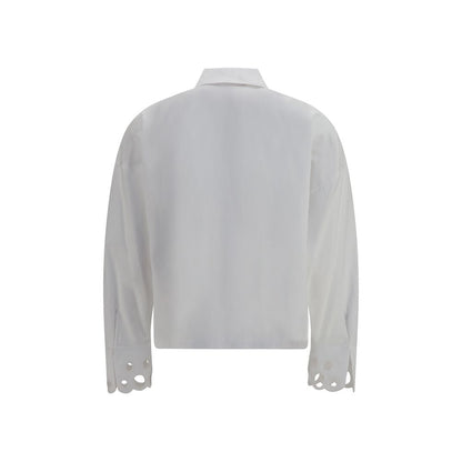 Dress Shirt by Max Mara for women in cotton white features an polished silhouette, showcasing a sophisticated shirt-collar neckline and detail for a truly polished finish.