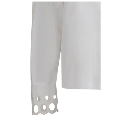Dress Shirt by Max Mara for women in cotton white showcases a sleek silhouette, elegantly detailed with a sleek and for a sleek finish.