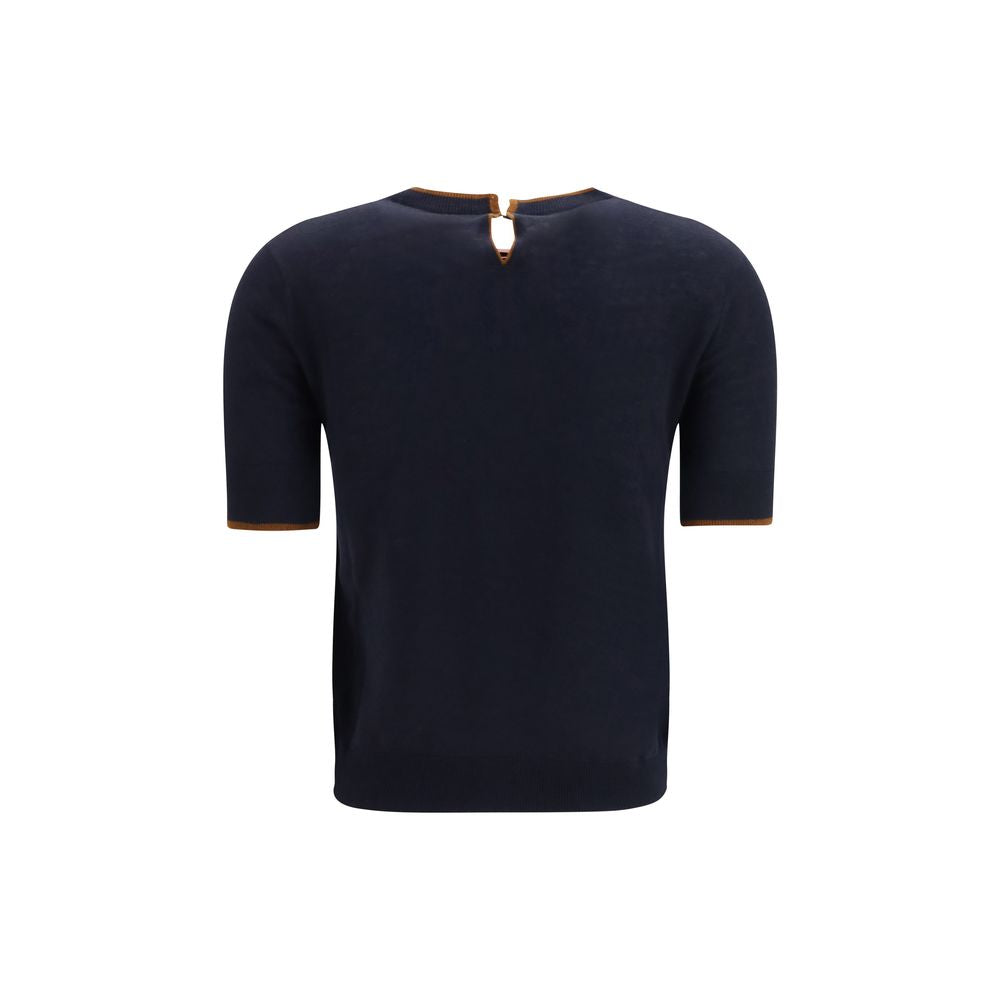 T-Shirt by Max Mara for women in wool & silk blue features a plush silhouette, showcasing a sophisticated crew neckline and for a truly plush finish.