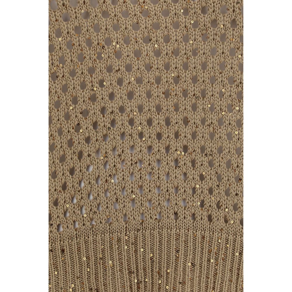 Sweatshirt by Max Mara for women in cotton sequins beige features an exquisite silhouette, showcasing and details for a exquisite look.