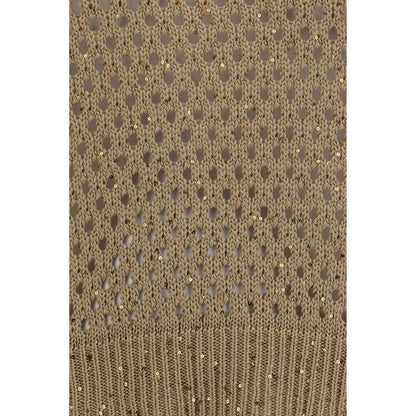 Sweatshirt by Max Mara for women in cotton sequins beige features an exquisite silhouette, showcasing and details for a exquisite look.