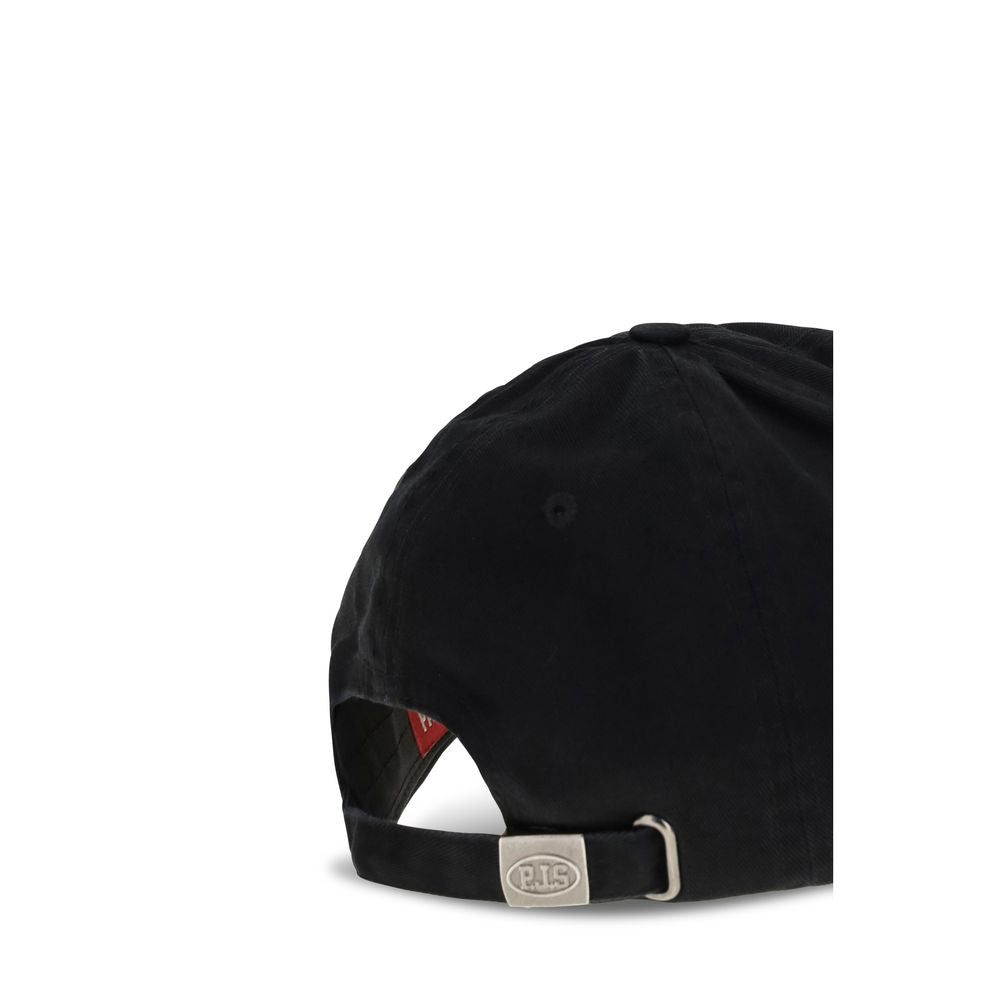 Baseball Cap by Parajumpers for men in cotton black & signature presents a statuesque silhouette, artfully capturing the essence of the statuesque Cotton Baseball Cap design for a sophisticated look.