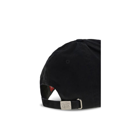 Baseball Cap by Parajumpers for men in cotton black & signature presents a statuesque silhouette, artfully capturing the essence of the statuesque Cotton Baseball Cap design for a sophisticated look.