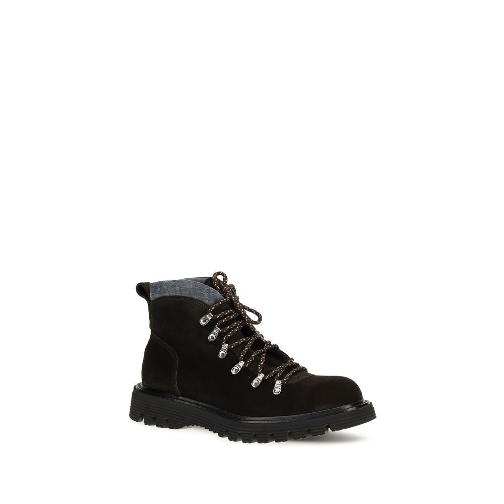 Lace-Up Boots by Fratelli Rossetti for men in suede leather brown showcases a ergonomic silhouette from the Men's Suede Leather Lace-Up Boots collection, featuring a ergonomic and a ergonomic .