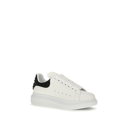 Sneakers by Alexander McQueen for women in bos taurus suede calf leather black, white & signature features an fashionable silhouette, showcasing the premium Women's Chunky Bos Taurus Suede Calf Leather Sneakers in a fashionable chunky style that offers a fashionable finish for refined style.