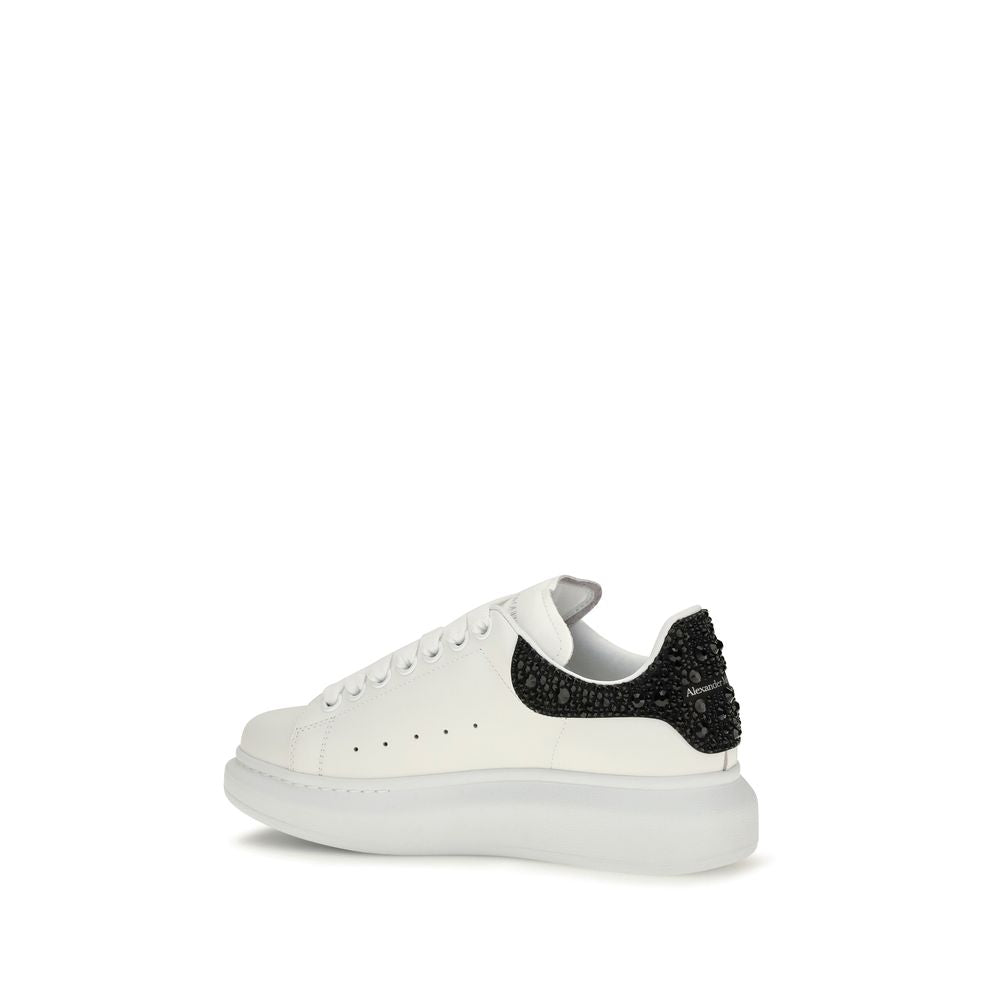 Sneakers by Alexander McQueen for women in bos taurus suede calf leather black, white & signature features an versatile design from the Women's Chunky Bos Taurus Suede Calf Leather Sneakers collection, highlighting a versatile chunky style for a premium, high-fashion look.