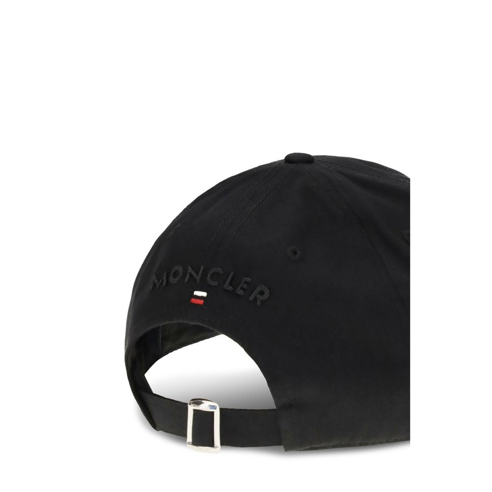 Baseball Cap by Moncler for men in cotton black features a distinguished silhouette, showcasing the distinguished design of the Cotton Baseball Cap for a sophisticated, elevated look.