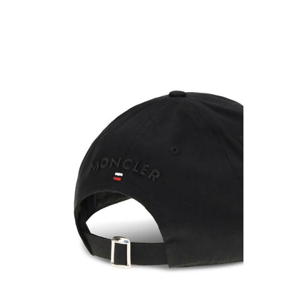Baseball Cap by Moncler for men in cotton black features a distinguished silhouette, showcasing the distinguished design of the Cotton Baseball Cap for a sophisticated, elevated look.