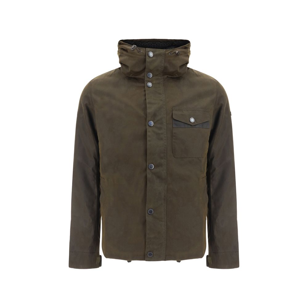 Hooded Overcoat by Barbour for men in cotton bicolour features an satoral silhouette, showcasing a sophisticated hooded neckline and satoral pockets & hooded for a premium, timeless look.