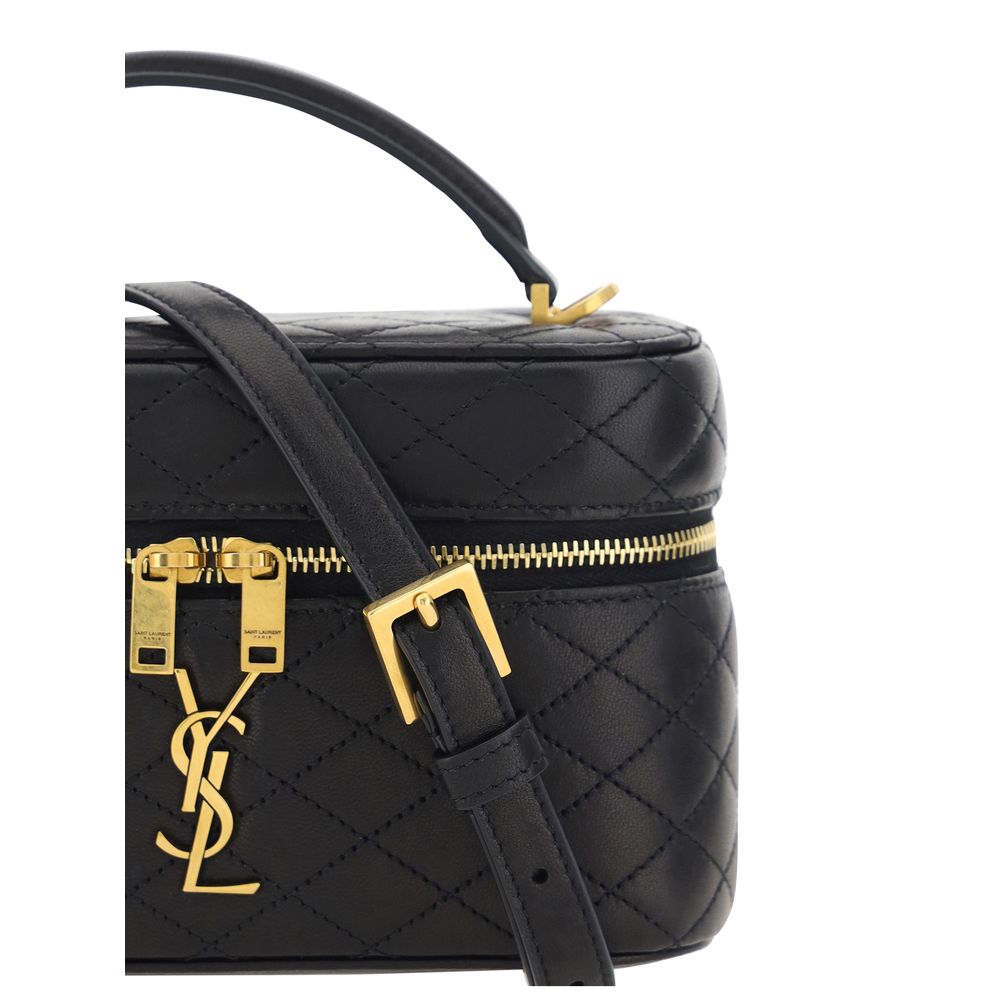 Quilted Shoulder Bag by Saint Laurent for women in lamb leather black features a distinguished silhouette, showcasing a secure and distinguished with versatile shoulder-strap, handle & adjustable-strap for a distinguished finish.